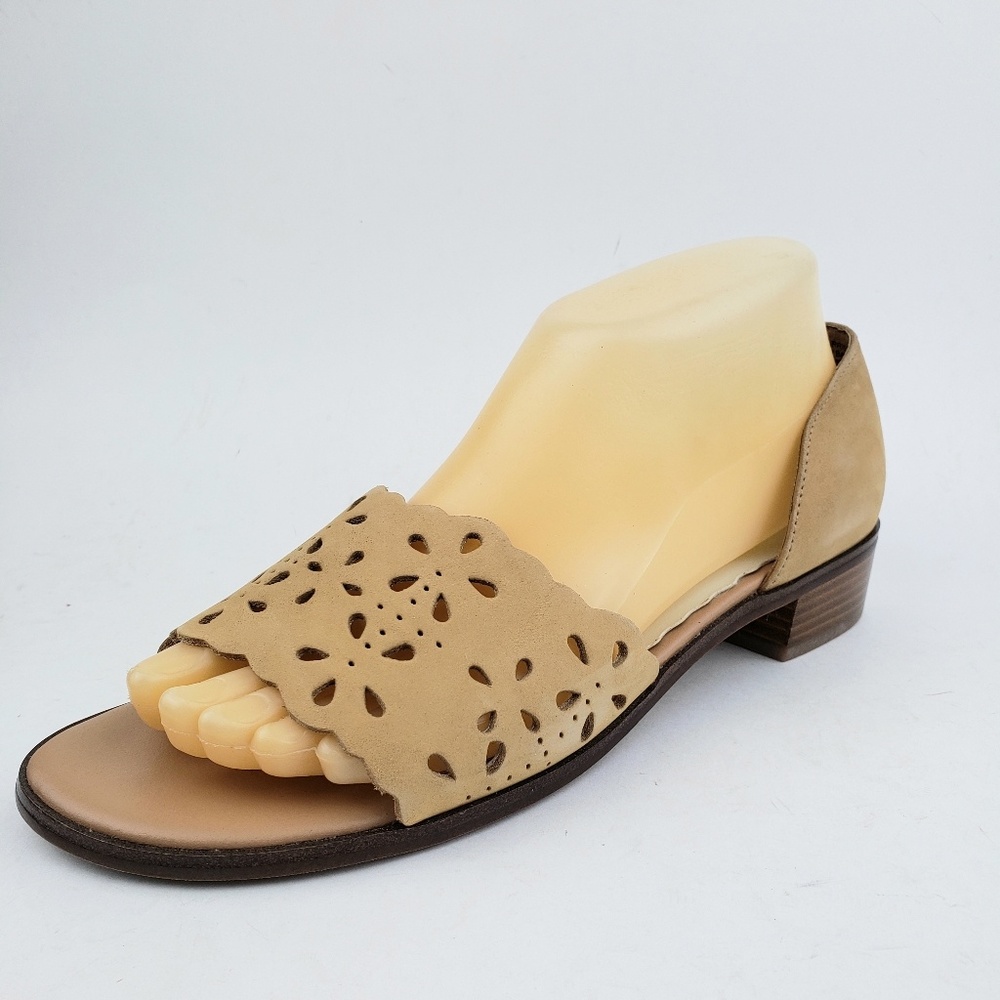 Liz Claiborne Flex Tan Leather Open Toe Shoes 8 M - Picture 3 of 8